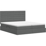  Krevet s od storage s uzglavljem Tamnosiva 180 x 200 cm Tkanina - Tamnosiva 180 x 200 cm Dizajn linija | shoptok.hr