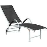 Maison Chic Ležalnik - Sončna ležalnik iz tekstila in aluminija črn, (22043257) | Shoptok.si