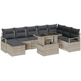  9-delni set vrtnega kavča z blazinami svetlo siva poli ratan | Shoptok.si