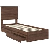 Krevet s od storage Smeđi hrast 75 x 190 cm Konstruirano drvo | shoptok.hr