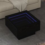 vidaXL Klubska miza Črni hrast 50 x 50 x 30 cm Konstruiran les Cene
