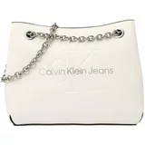 Calvin Klein Jeans Torba za na rame srebro / vuneno bijela