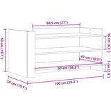 vidaXL Stolić za kavu boja dimljenog hrasta 100 x 50 x 50 cm od drva | shoptok.hr