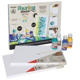  SET BOJA AKRILNA ZA TEHNIKU IZLIJEVANJA 100ML 4BOJE POURING PLUS 2PLATNA PLUS KIST PRIMO PAINTSET3 | Shoptok.si