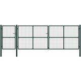 vidaXL Vrtna vrata jeklena 500x150 cm zelena | Shoptok.si
