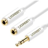 Ugreen AUX M na 2xAUX F kabl 25cm AV134 beli ( 10739 )