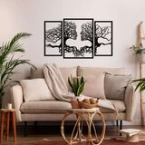 Wallxpert metalni zidni ukras 5385, dva ljudska profila od krošnji drveća u 3 panela, 151 x 89 cm, crni Cene