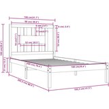  Posteljni okvir iz trdne borovine 100x200 cm, (20643629) | Shoptok.si