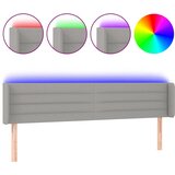 Maison Chic led posteljno vzglavje - vzglavna omarica - nočna omarica svetlo sivo 183x16x78/88 cm blago, (21713310) Cene