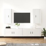vidaXL 4-dijelni set TV ormarića sjajni bijeli drveni | shoptok.hr
