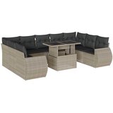  10-dijelni set vrtnih sofa poliratan s jastucima svijetlosivi | shoptok.hr