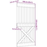  Vrata NARVIK 100 x 210 cm Čvrsta borovina (neobrađena) Prirodna | shoptok.hr