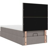 vidaXL Otomanski posteljni okvir z vzmetnico taupe 90x190 cm blago, (21608689) | Shoptok.si