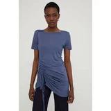 Answear Lab Majica kratkih rukava za žene, boja: tamno plava