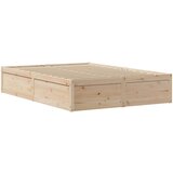 vidaXL Posteljni okvir brez vzmetnice 135x190 cm trdna borovina | Shoptok.si