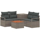  Set sofe 6 kom. Siva i tamno siva Poli Rattan i čelik | shoptok.hr