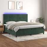  Box spring postelja z vzmetnico LED tem. zelena 200x200cm žamet, (20901732) Cene