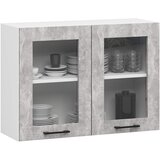 AKORD OLIWIA Kabinet za prikaz W80 H580 BELO / BETON, (21713702) | Shoptok.si