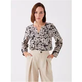 LC Waikiki Women's Loose Collar Floral Long Sleeve Blouse