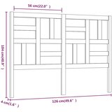  Uzglavlje za krevet crno 126 x 4 x 104 cm od masivne borovine | shoptok.hr