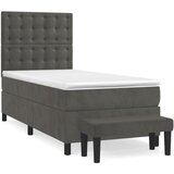 Box spring krevet s madracem tamnosivi 80 x 200 cm baršunasti | shoptok.hr