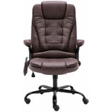Maison Chic Masažni pisarniški stol - računalniški stol temno rjavo umetno semiš usnje, (21784312) | Shoptok.si