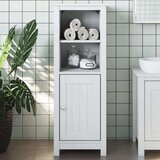 vidaXL Kopalniška omarica BERG bela 40x34x110 cm trdna borovina | Shoptok.si