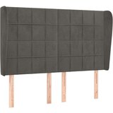  Vzglavje z ušesi temno sivo 147x23x118/128 cm žamet, (20736151) | Shoptok.si