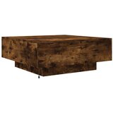 vidaXL Stolić za kavu s LED svjetlima boja dimljenog hrasta 80x80x31cm | shoptok.hr