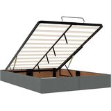 vidaXL Otomanski posteljni okvir z vzmetnico siv 140x190 cm blago | Shoptok.si