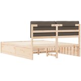  Krevetni okvir s tapiciranim uzglavljem Sivo-smeđa 150 x 200 cm | shoptok.hr