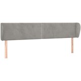  Uzglavlje s ušima svjetlosivo 203x23x78/88 cm baršunasto | shoptok.hr
