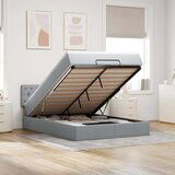 Maison Chic Otomanski Posteljni okvir - Dvoposteljna postelja - Zakonska postelja z vzmetnico siv 140x200 cm blago-J1810, (21774276) | Shoptok.si