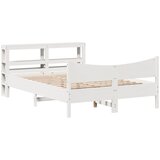vidaXL Posteljni okvir z vzglavjem bel 120x200 cm trdna borovina, (21322558) | Shoptok.si
