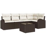 vidaXL Vrtna sedežna garnitura 6 pcs Rjava in bela poli ratan, (5000154141) | Shoptok.si