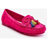 Boto Suede Loafers With Bow And Fringes Fuchsia Dorine | Shoptok.si