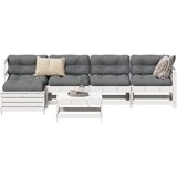 Maison Chic Seti vrtnega pohištva - Vrtna garnitura - Vrtni pohištvo set 6-delna bela trdna borovina, (21816242) | Shoptok.si