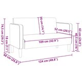 SOFA za dvije osobe plava 109 cm samt tkanina | shoptok.hr