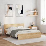 The Living Store Posteljni okvir z vzglavjem sonoma hrast 140x190 cm - Posteljni Okvir, (21530905) | Shoptok.si