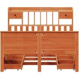  Knjižna postelja brez vzmetnice vošč. rjava 150x200 cm borovina, (21608235) | Shoptok.si