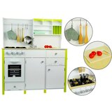 Lean_Toys Lesena Otroška Kuhinja Zeleno Beli Paula Odpiralni Elementi | Shoptok.si