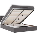 vidaXL Otomanski posteljni okvir z vzmetnico siv 140x200 cm um. usnje | Shoptok.si