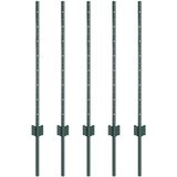 vidaXL Ograjni stebri 5 pcs Zelena 80 cm Jeklo, (5000094694) | Shoptok.si
