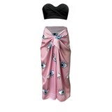 Dewberry 71058 Patterned Shiny Fabric Women Pareo-PINK Cene