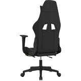  Gaming stolica od tkanine s osloncem za noge crna-krem - Crna i krem 1 Sa naslonom za noge | shoptok.hr