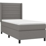  Box spring postelja z vzmetnico temno siva 80x200 cm blago, (20898982) | Shoptok.si
