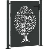  Vrtna vrata Crna 110 x 130 cm Čelik s praškastim premazom | shoptok.hr