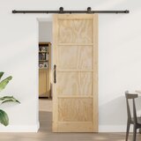 vidaXL Drsna vrata s kompletom opreme 78x202 cm iz trde borovine, Notranja vrata 'ORKDAL'78x202x4 cm iz trde borovine Cene