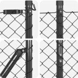  Ograda s lancem s 7 postolja s flanšama 1.6x10 m Galvanizirani čelik | shoptok.hr