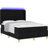 Box Spring Postelja z Vzmetnico in LED Črna 140x200 cm Tkanina, (22048945) | Shoptok.si